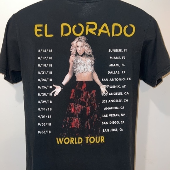 Unisex Shakira 2018 El Dorado World Tour Distressed Graphic Tee - Picture 8 of 12